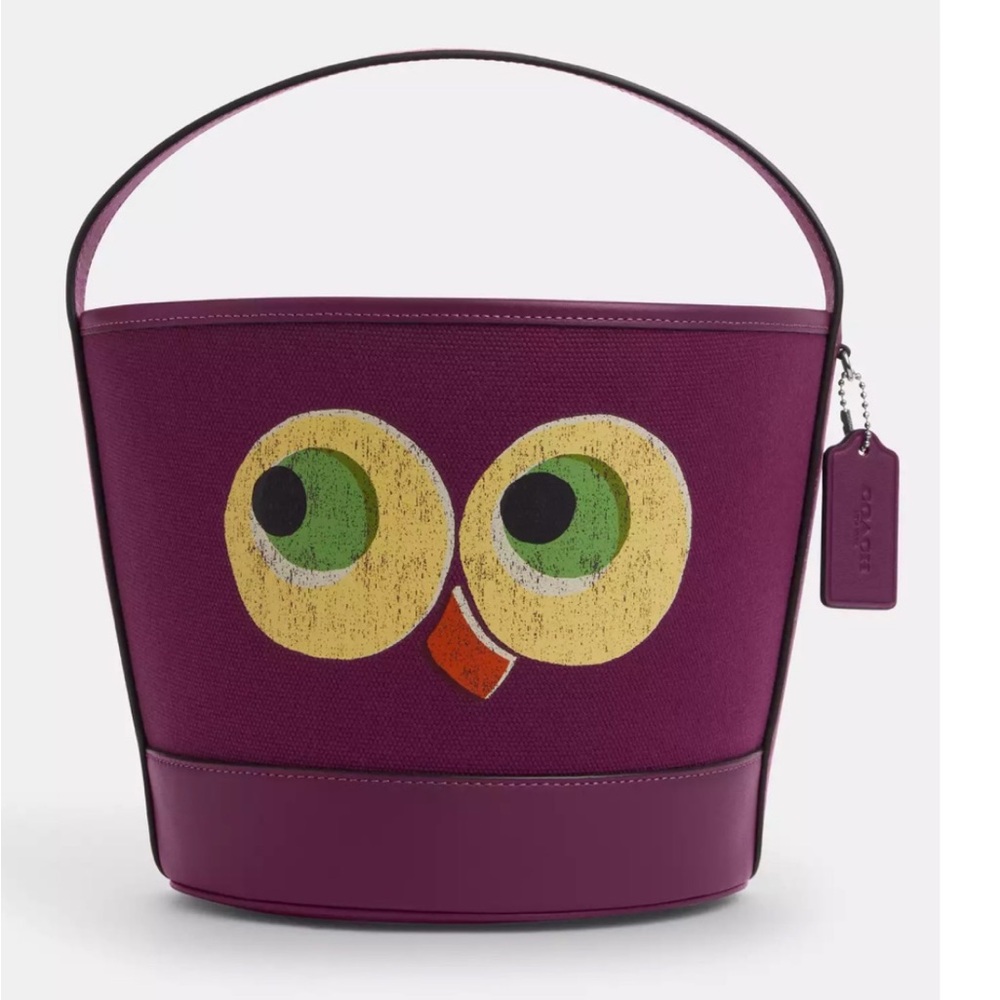💜🦉💜 Coach Trick Or Treat Bucket With Halloween Owl  💜🦉💜 NWT 💜🦉💜